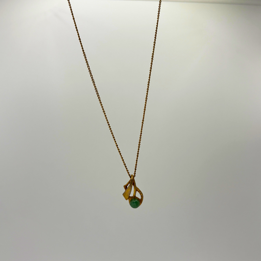 H.G.P. Teardrop Jade Pendant Necklace