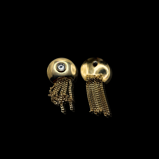 Statement Rhinestone Chain Drop Earrings