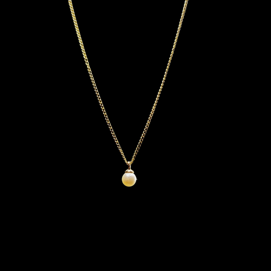 Rolled Gold Cultured Pearl Necklace