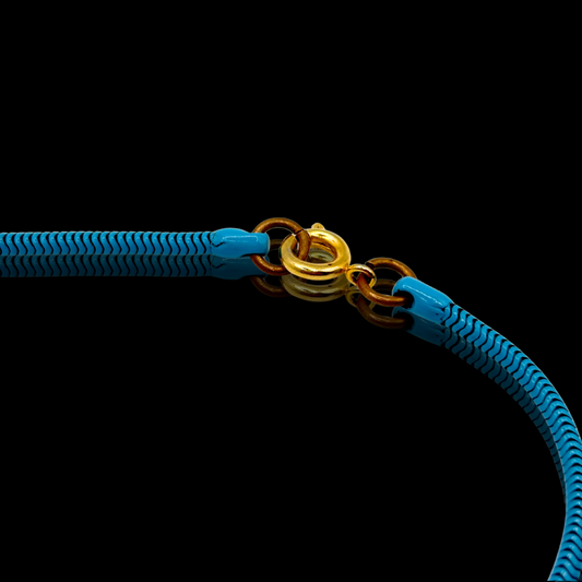 Electric Blue Enamel Chain