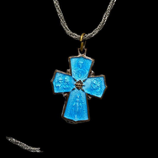 Turquoise Blue Cross Pendant
