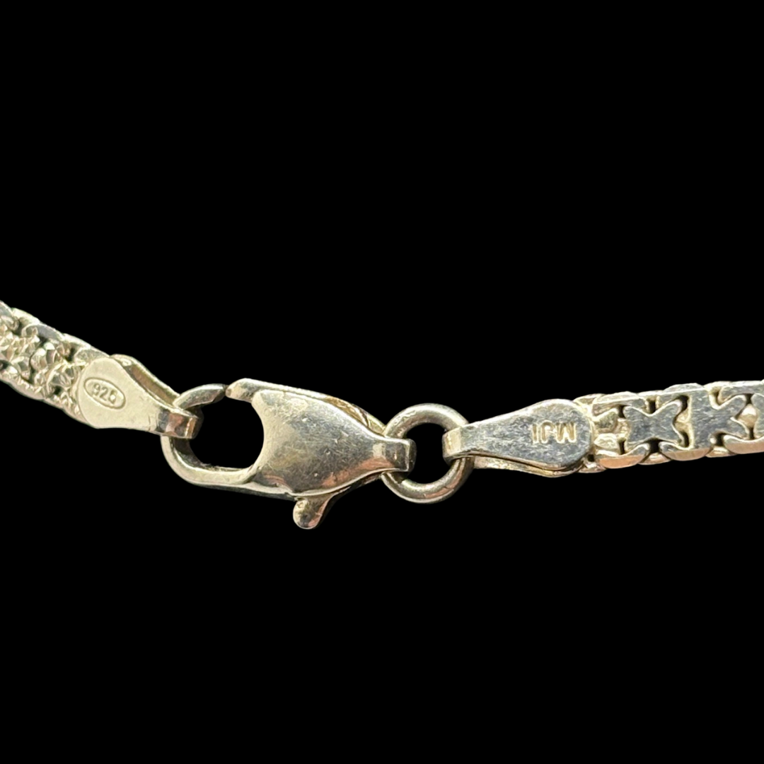 Sterling Chevron Herringbone Choker