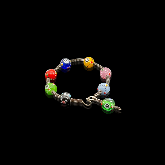 Sterling Murano Glass Bangle