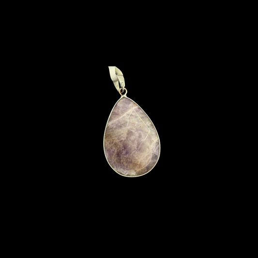 Silver Tone Smokey Amethyst Pendant