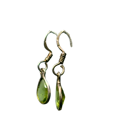 925 Peridot Dangling Earrings