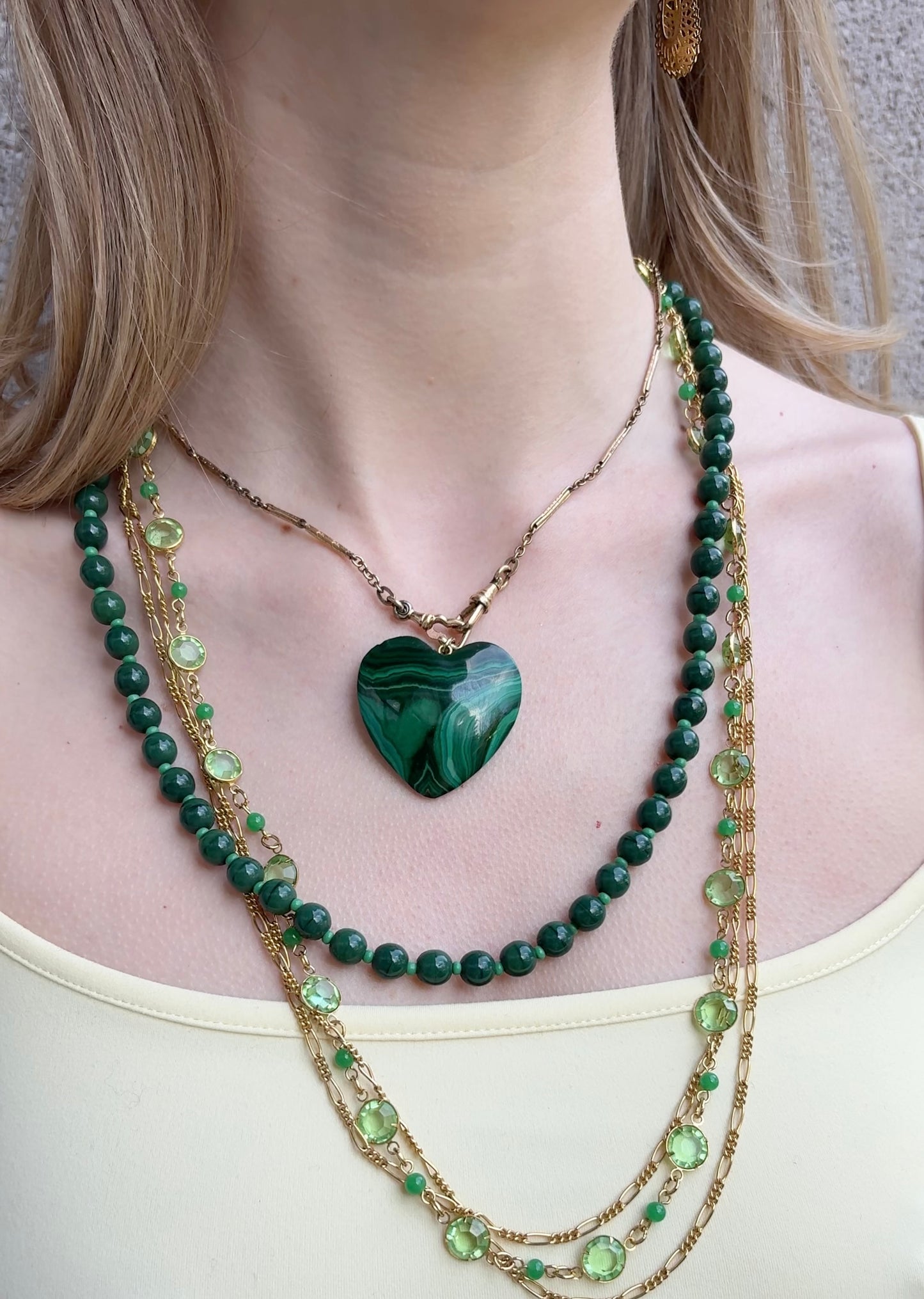 Green Malachite Statement Necklace
