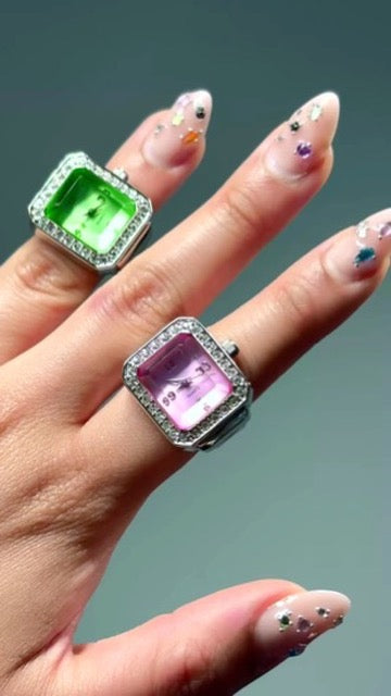 Green Avon Cocktail Watch Ring