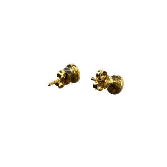 Gold over 925 Engine Turned Stud Earrings