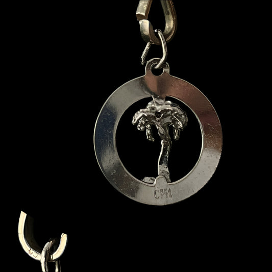 Sterling Silver Barbados Souvenir Charm with Two stones