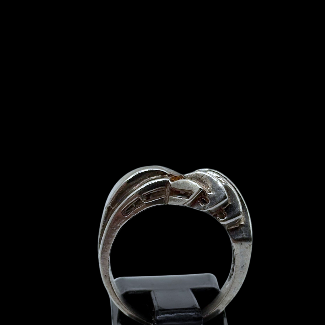 Sterling Art Deco Sapphire and Citrine Ring