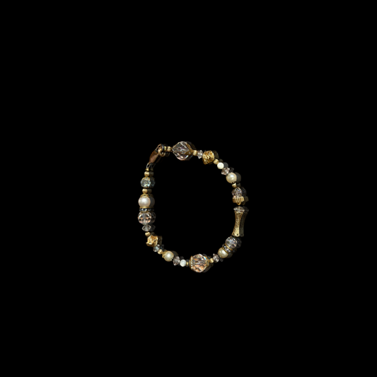 18KT GF Fresh Water Pearl and Crystal Bracelet