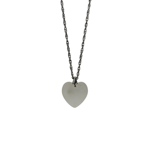 Sterling Heart Glass & Gemstone Necklace