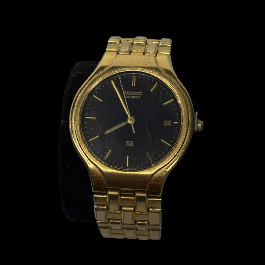 Seiko Black Dial Day Date Watch