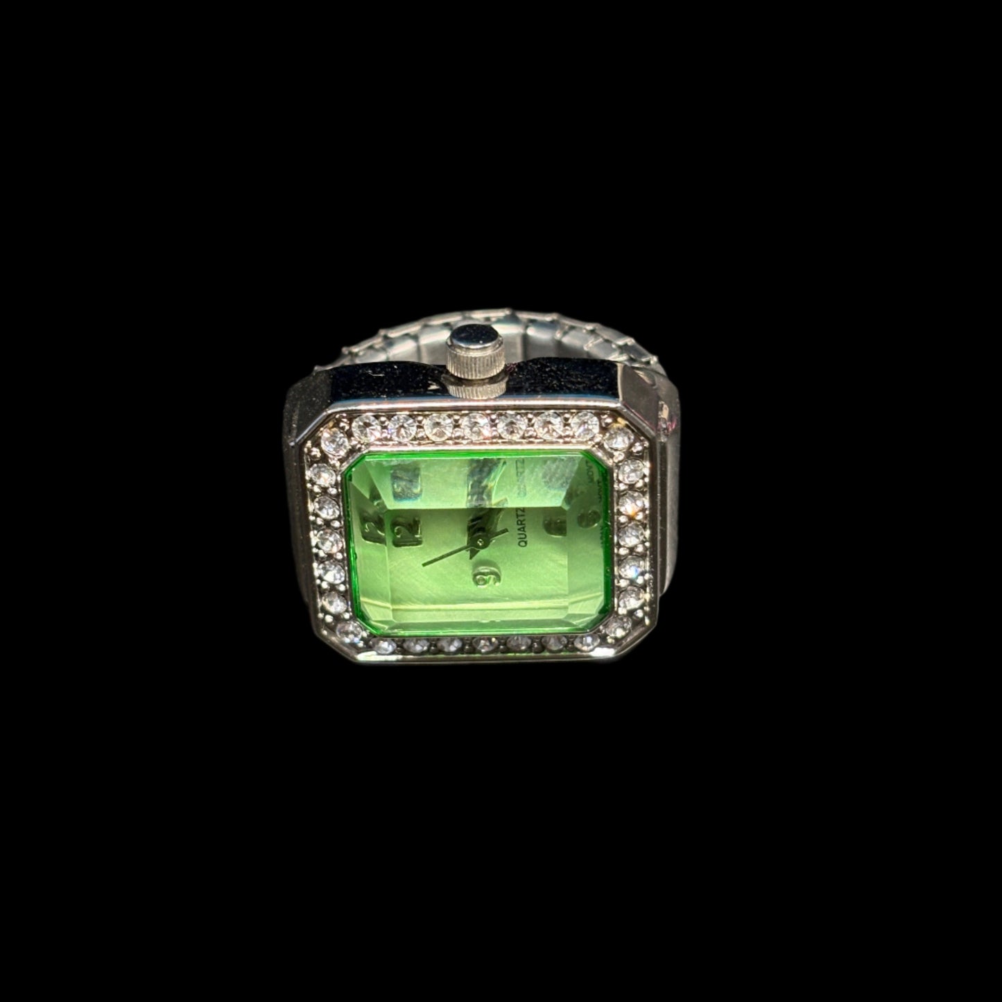Green Avon Cocktail Watch Ring