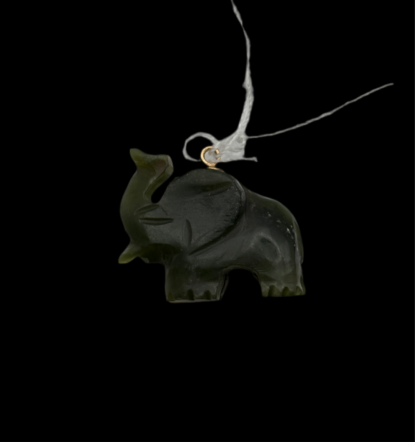Gold Elephant Jade Pendant