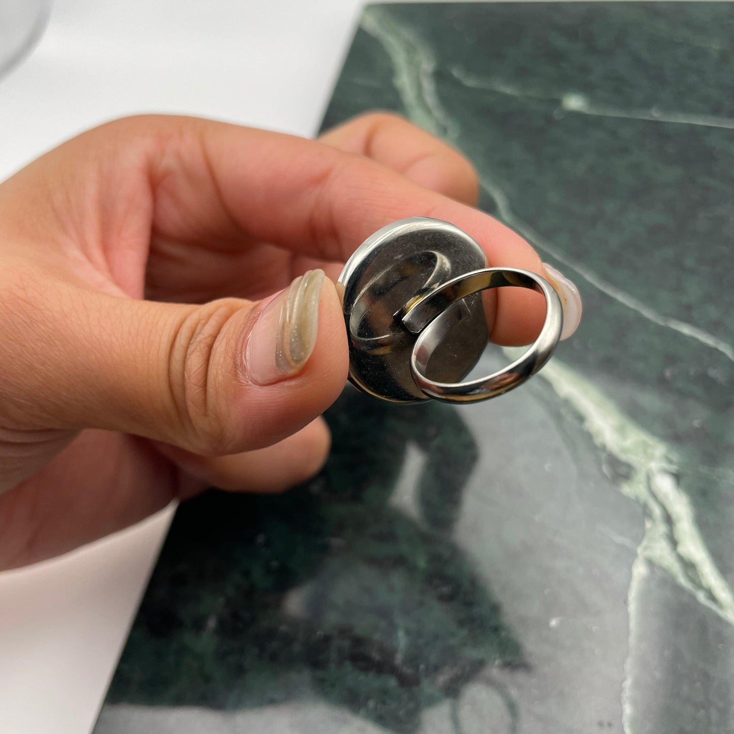 Adjustable Shiva Mother of Pearl Ring