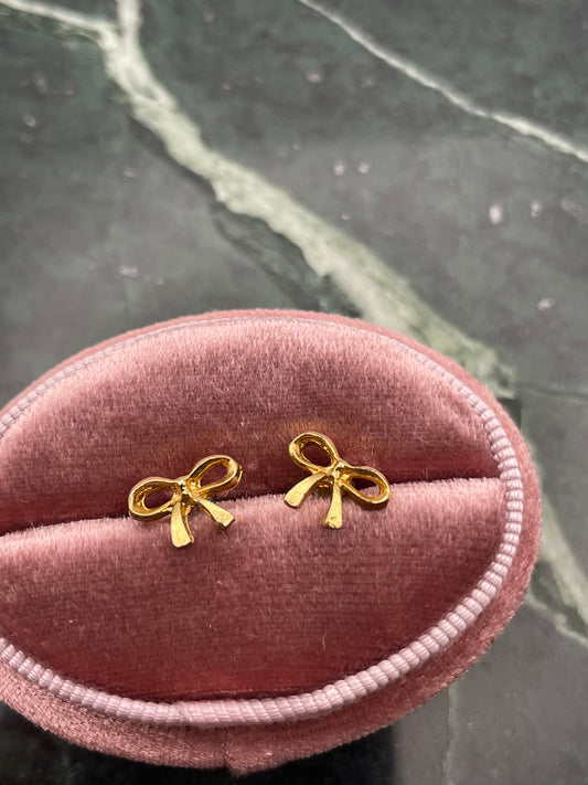 Gold-tone Bow Stud Earrings