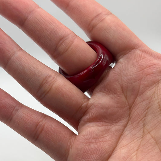 Retro Cherry Red Glass Ring