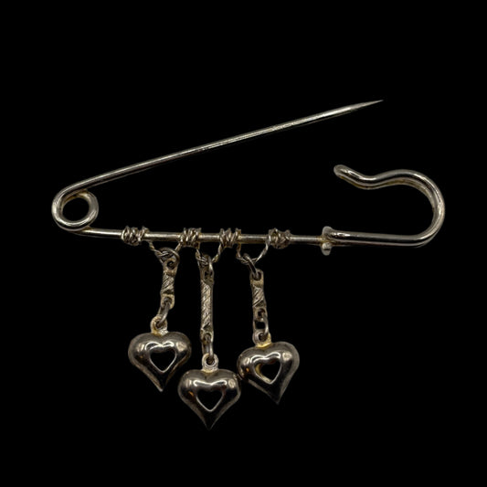 Safety Pin with Hearts