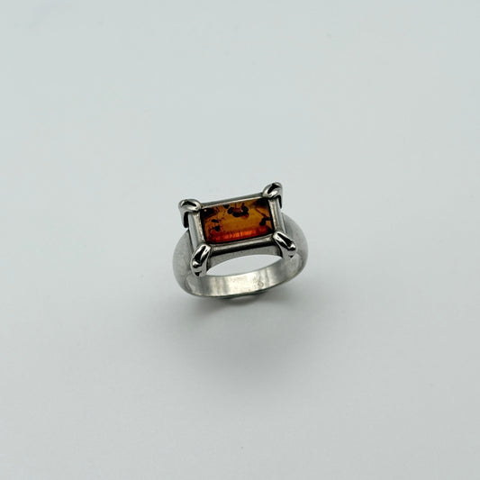 Baltic Amber Framed 925 Ring