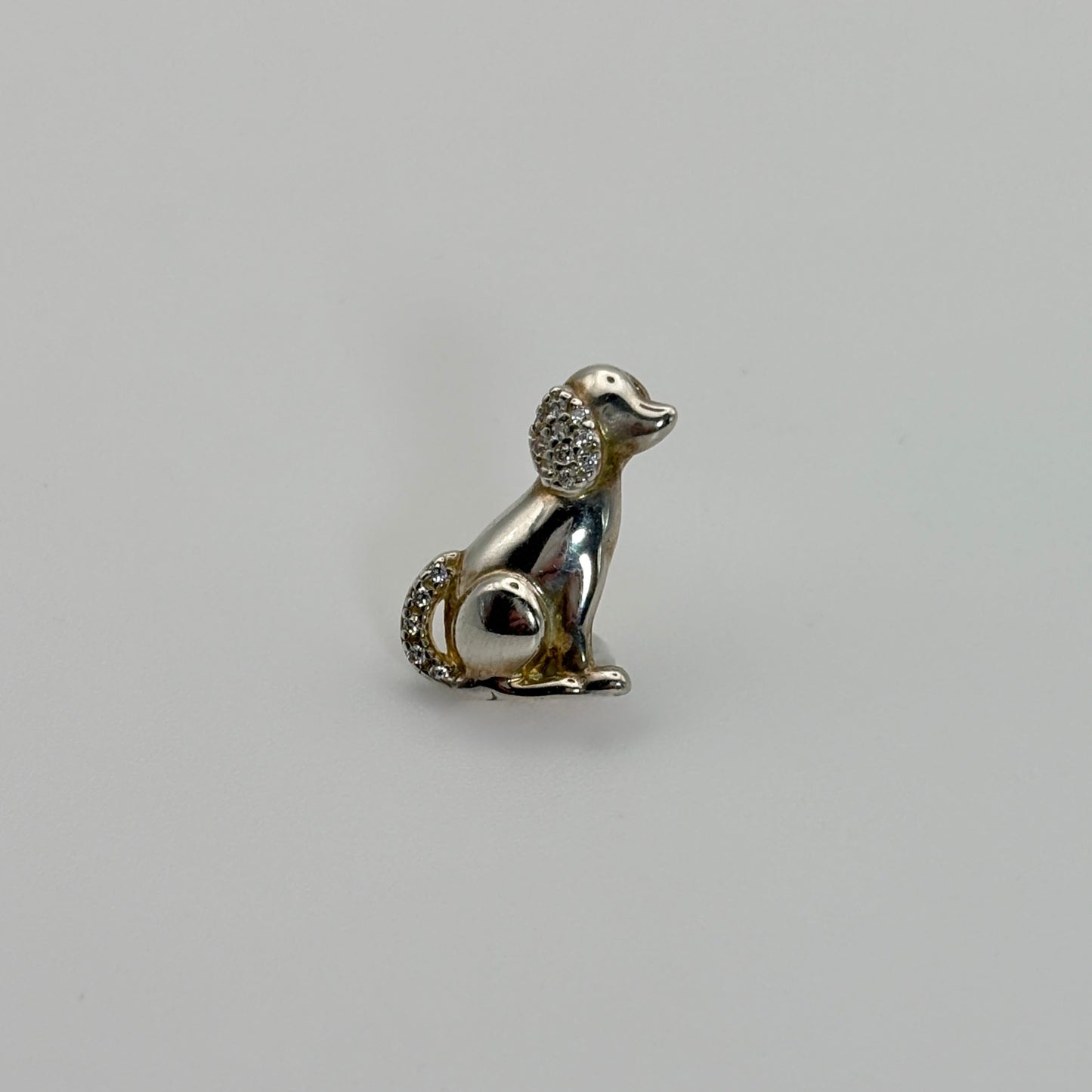 925 Pooch Pendant with Rhinestones