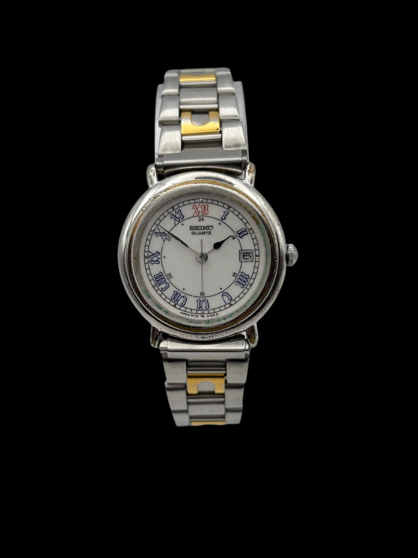 Seiko Blue Text Day Date