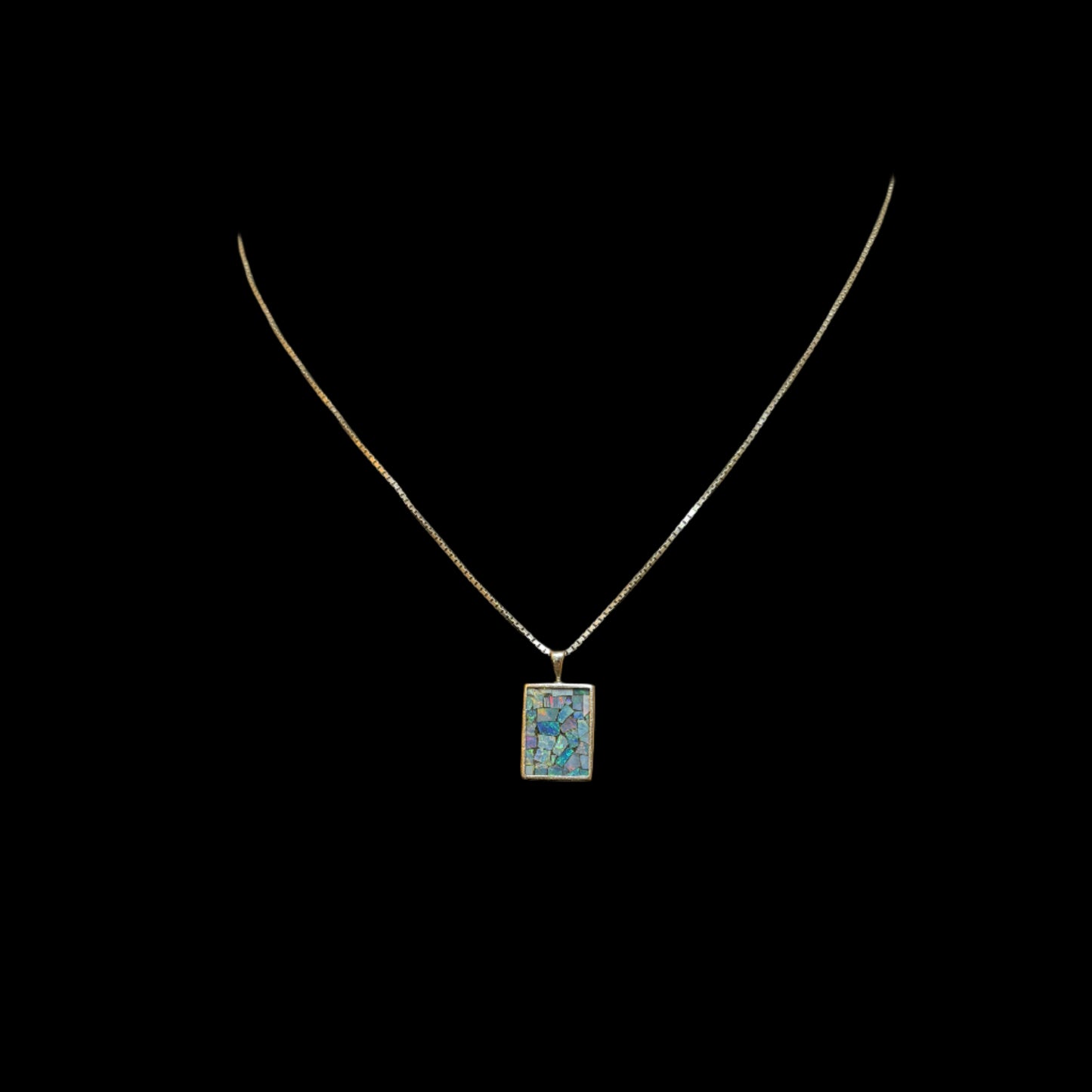 Onyx & Mosaic Opal Necklace