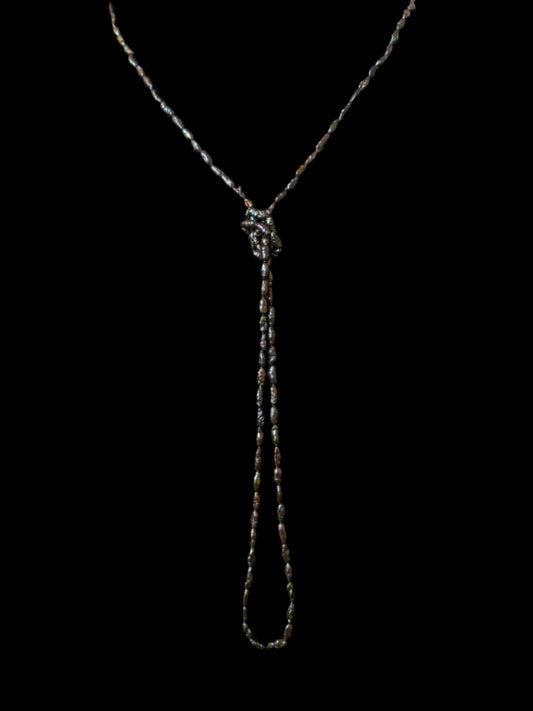 Iridescent Blue Vintage Japanese Rice Pearl Beads