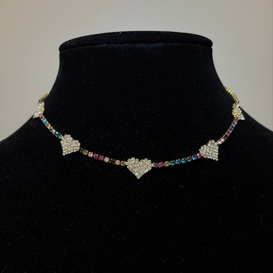 Y2K Multicoloured Rhinestone Necklace