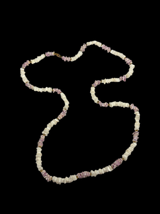 Purple & White Seashell Necklace