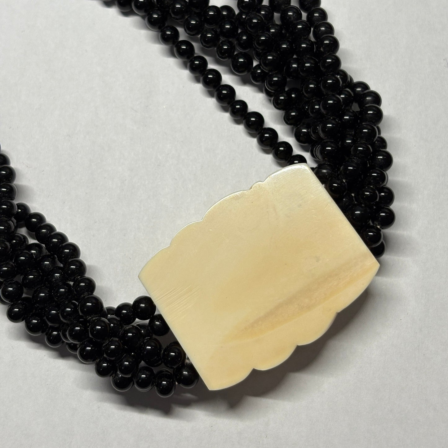 Scolecite & Black Agate Statement Choker