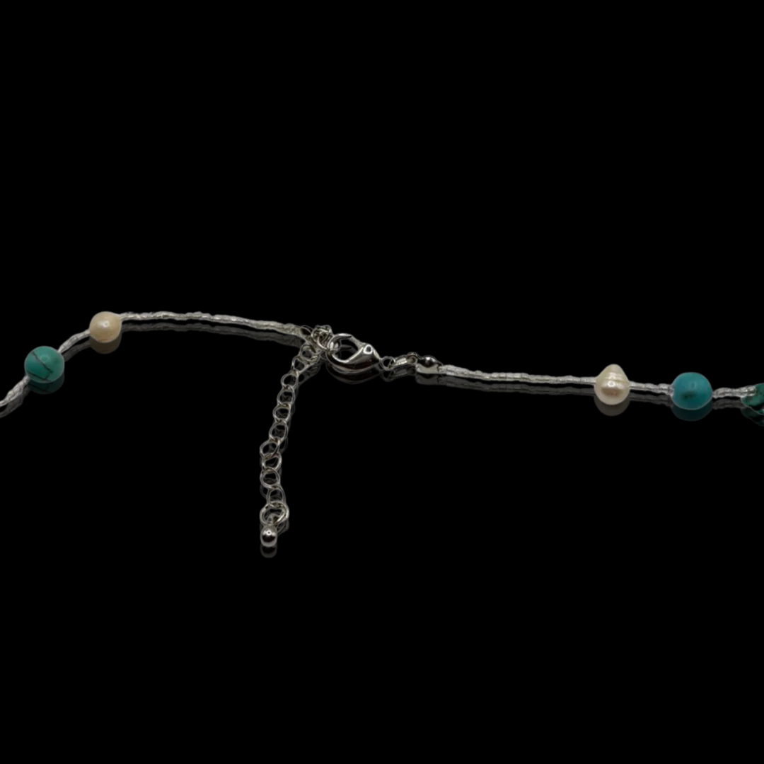 Turquoise and Fresh Water Pearls Necklace