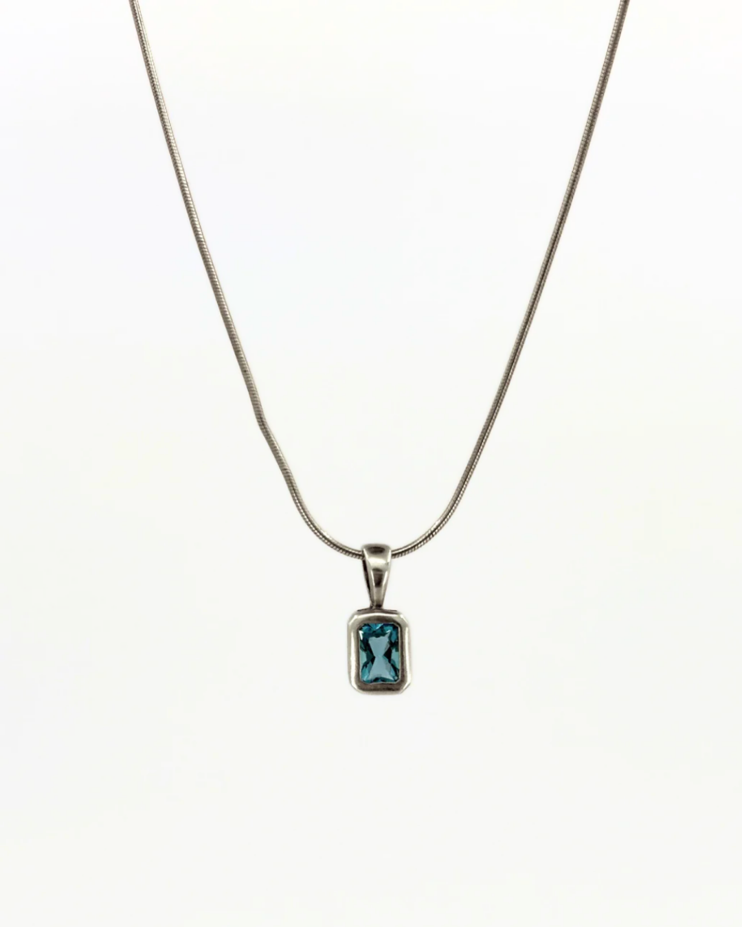 Sterling Silver Blue Topaz Necklace