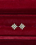 Gold Vermeil Cubic Zirconia Starburst Studs