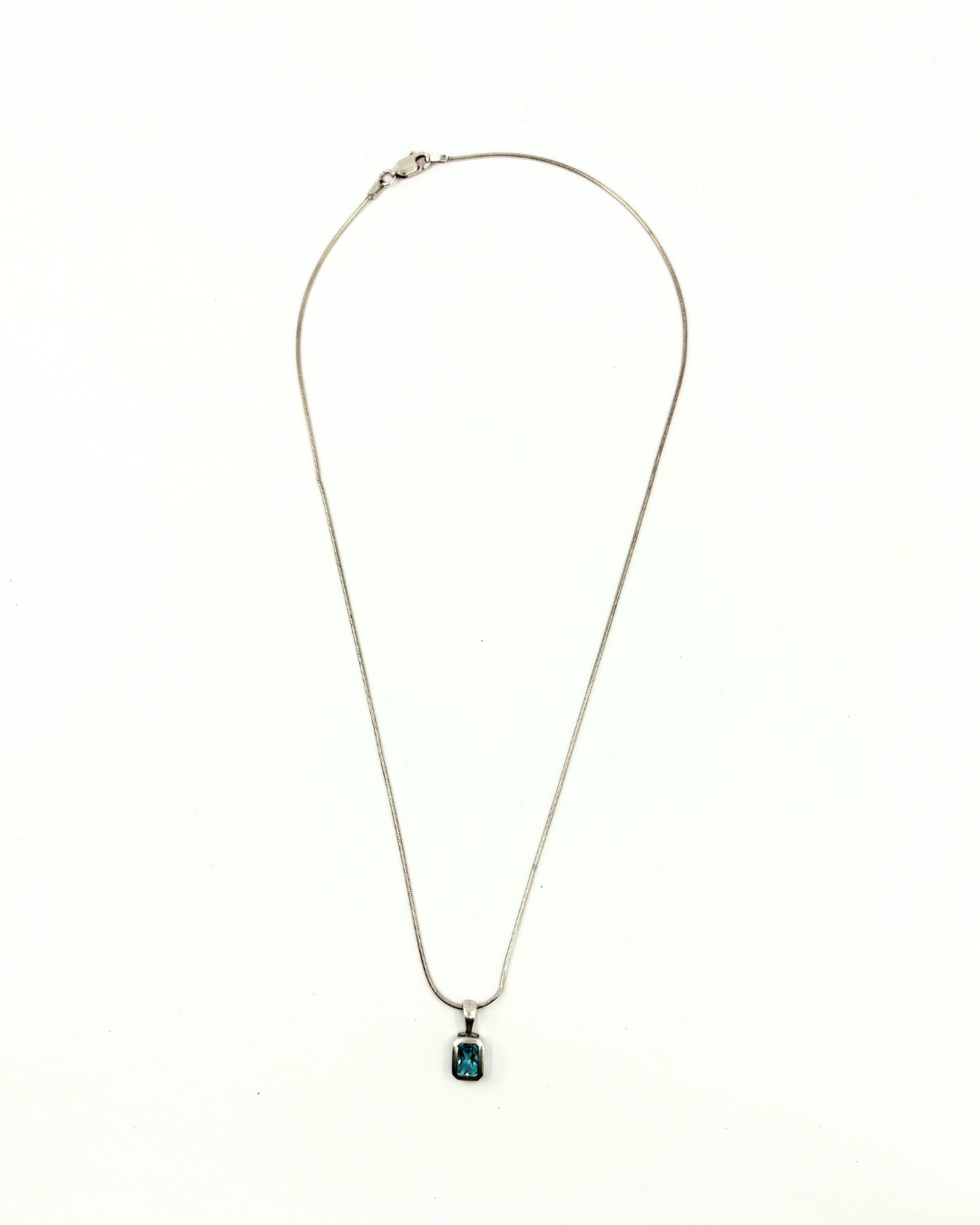 Sterling Silver Blue Topaz Necklace