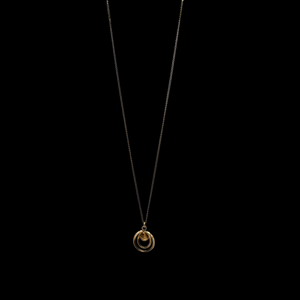 Gold Filled Pearl Orbit Necklace