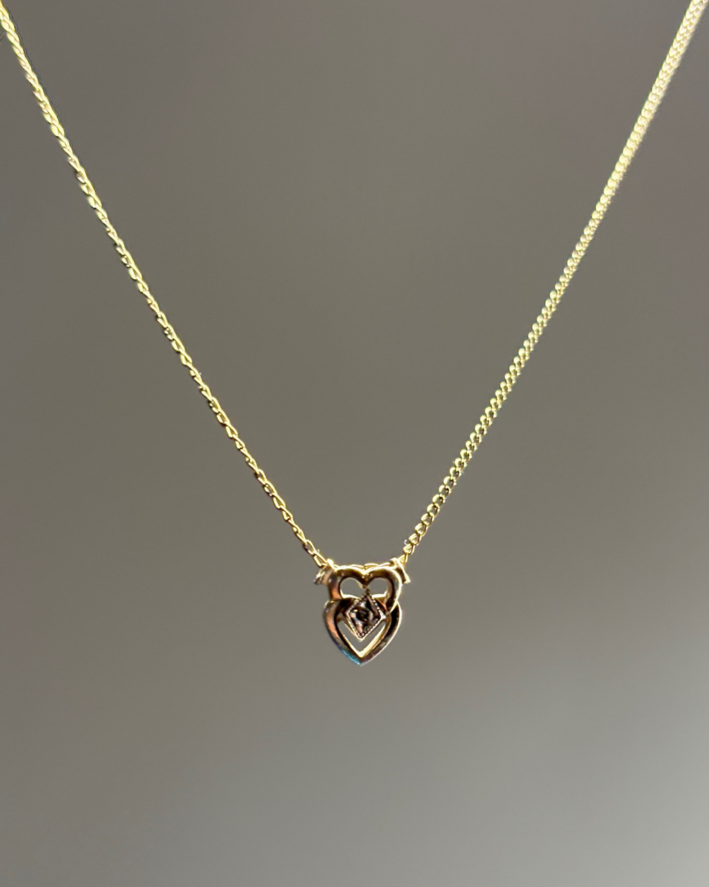Gold Filled Diamond Claddagh Necklace
