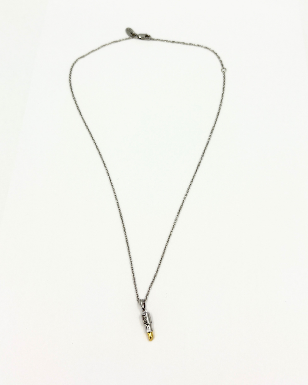 Adjustable 0.015ct Diamond Lipstick Necklace Gold & Sterling Silver