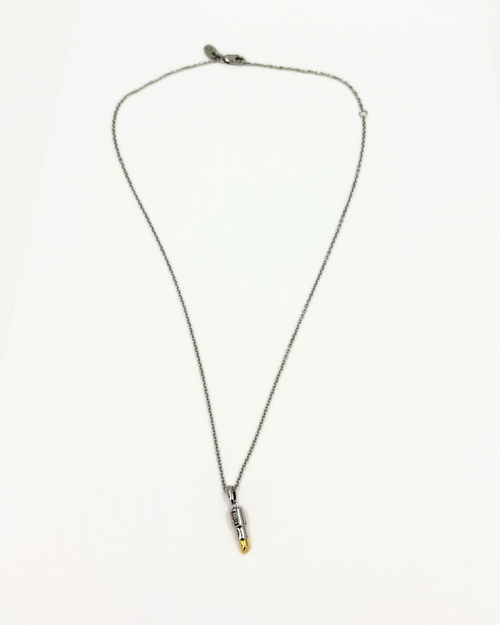 Collier Rouge à Lèvres en Or et Argent Sterling avec Diamant de 0,015 ct