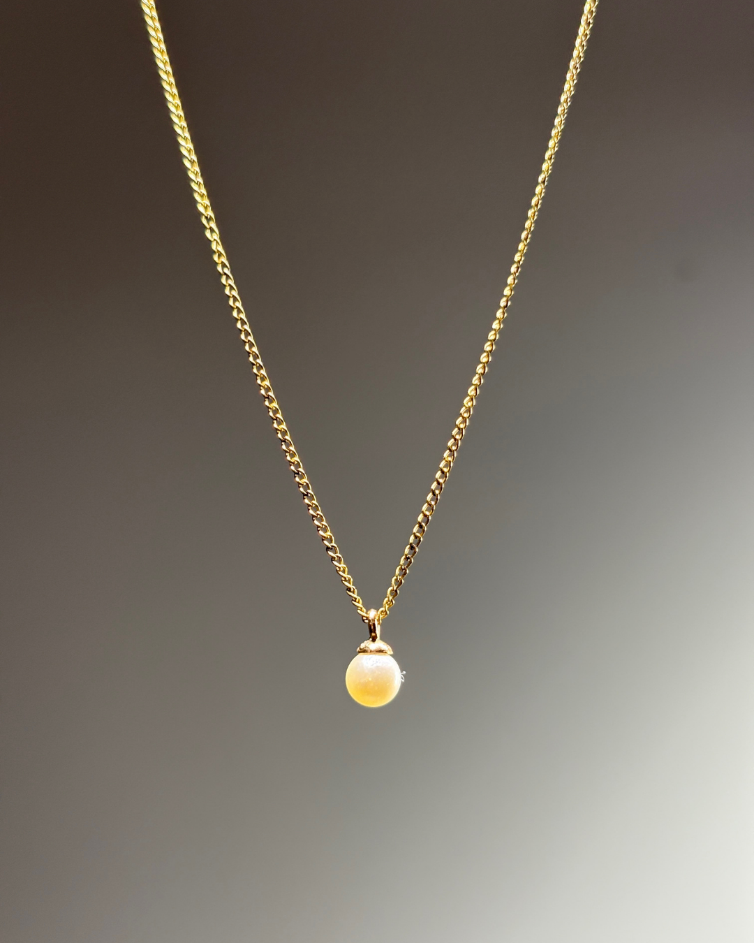 Rolled Gold Cultured Pearl Necklace