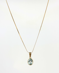 14KT 2.1ct Natural Topaz with 10KT Snail Chain Necklace