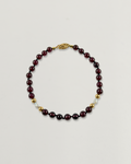 Estate 14KT Yellow Gold Garnet & Pearl Bracelet