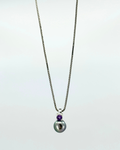 Sterling Tahitian Pearl & Amethyst Necklace