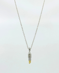 Adjustable 0.015ct Diamond Lipstick Necklace Gold & Sterling Silver