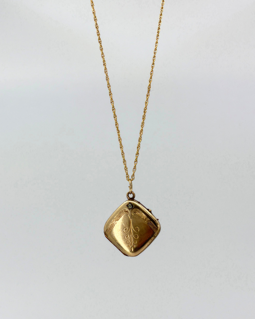 Médaillon photo diamant pâte plaqué or de l'époque édouardienne