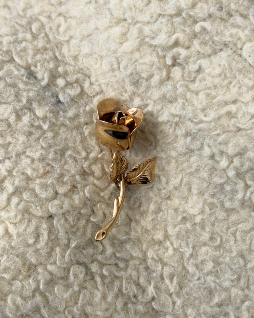 Gold Plated Monet Rose Brooch