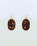 Boucles d'oreilles pendantes en grenat de Bohême tchèque