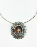 Rare Antique Silver Filgree Madonna Brooch/Pendant