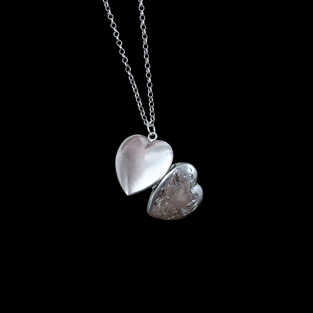 4 Picture Sterling Heart locket