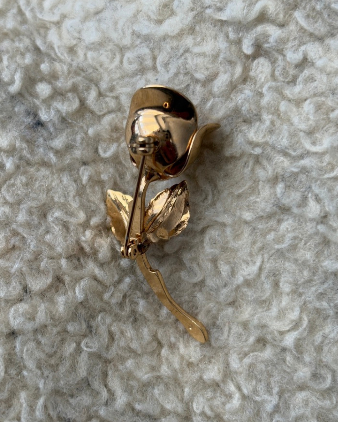 Gold Plated Monet Rose Brooch